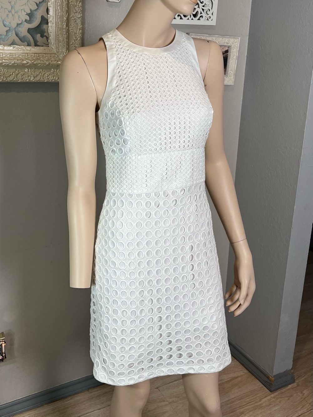 Banana Republic White Eyelet Sleeveless Shift Dress